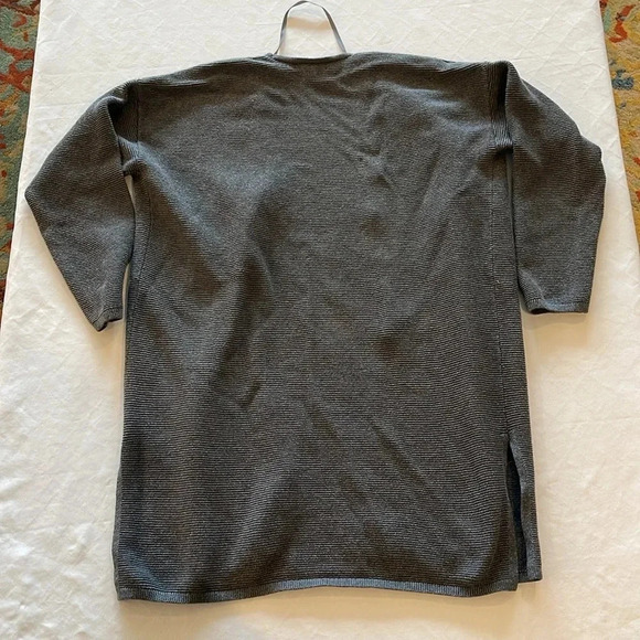 BANANA Republic Ribbed Open Front Cardigan large gray super cute EUC - Picture 3 of 5